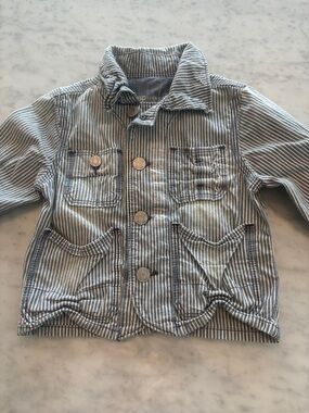 GAP Blue and White Striped Kids Jean Jacket